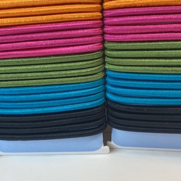 Scunci No Damage Satin Smooth Hair Elastics Pink Blue Green Yellow Black - Picture 6 of 13